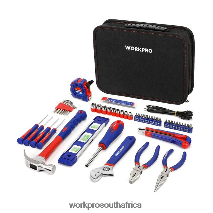 ZA WORKPRO 100 Pcs Kitchen Drawer Household Hand Tool Set with Easy Carrying Pouch Helpful 4B8V2T304 Tool