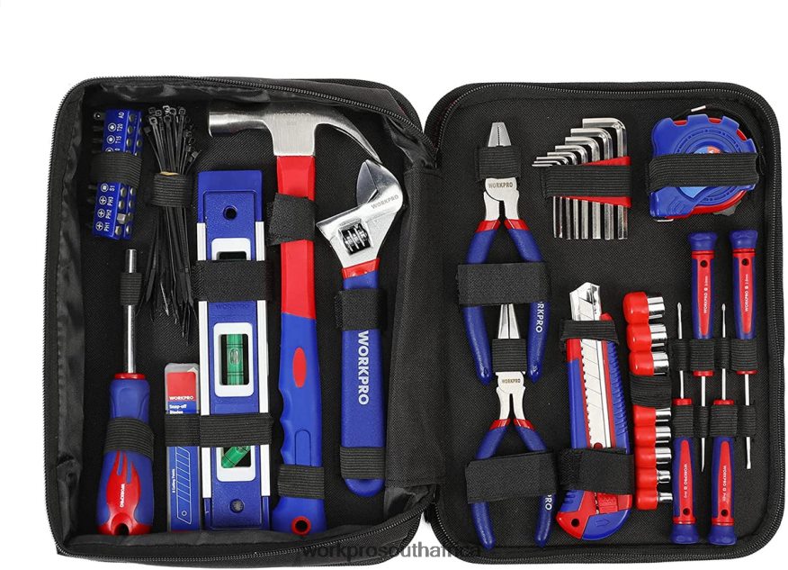 ZA WORKPRO 100 Pcs Kitchen Drawer Household Hand Tool Set with Easy Carrying Pouch Helpful 4B8V2T304 Tool