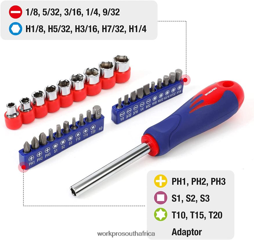 ZA WORKPRO 100 Pcs Kitchen Drawer Household Hand Tool Set with Easy Carrying Pouch Helpful 4B8V2T304 Tool