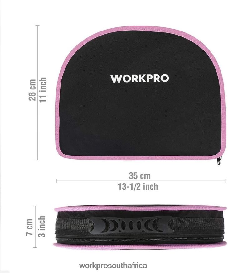 ZA WORKPRO 103 Pcs Tool Kit with Easy Carrying Round Pouch Perfect for DIY Home Maintenance Pink 4B8V2T248 Tool