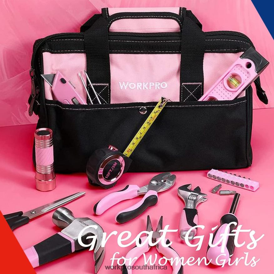 ZA WORKPRO 106 Pcs Lady\'s Home Repairing Tool Set with Wide Mouth Open Storage Bag Helpful 4B8V2T245 Tool