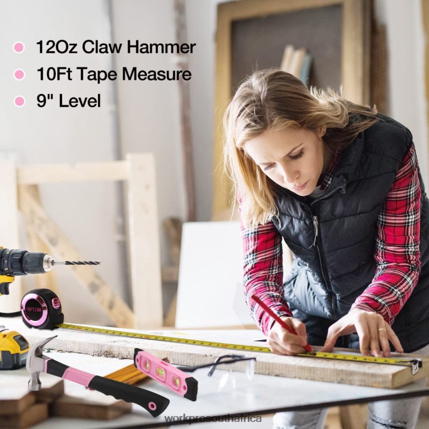 ZA WORKPRO 106 Pcs Lady\'s Home Repairing Tool Set with Wide Mouth Open Storage Bag Helpful 4B8V2T245 Tool