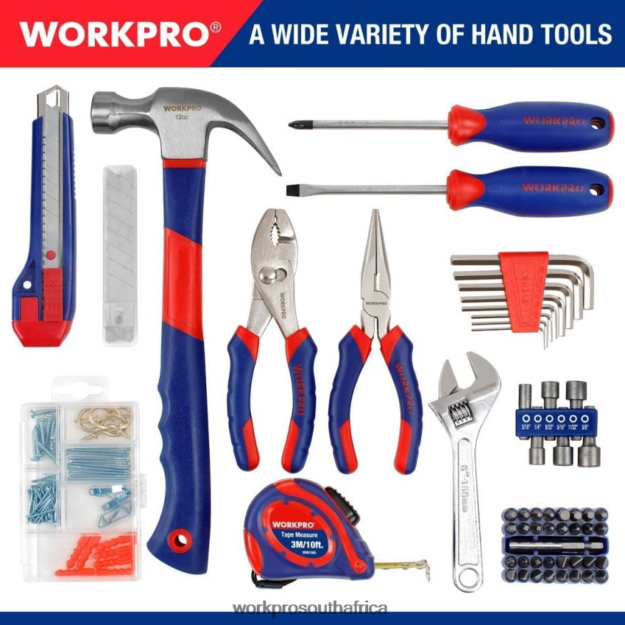 ZA WORKPRO 12V Cordless Drill and Home Tool Kit, 177 Pcs Combo Kit with Tool Bag Useful 4B8V2T171 Tool