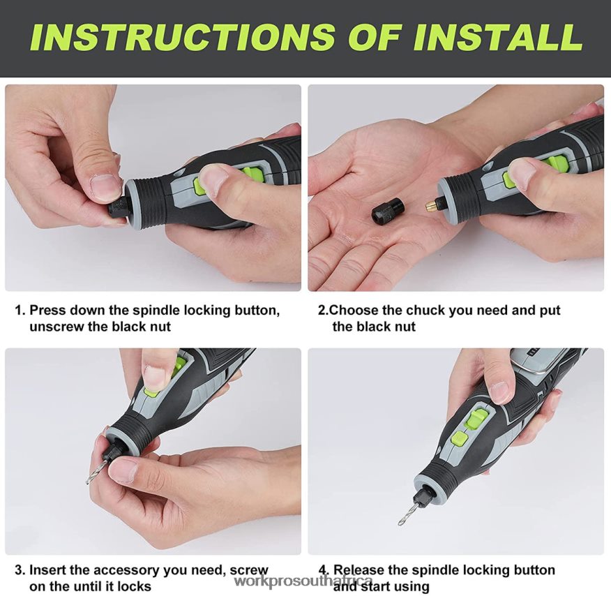 ZA WORKPRO 12V Cordless Rotary Tool Kit for Handmade and DIY Morden 4B8V2T226 Tool