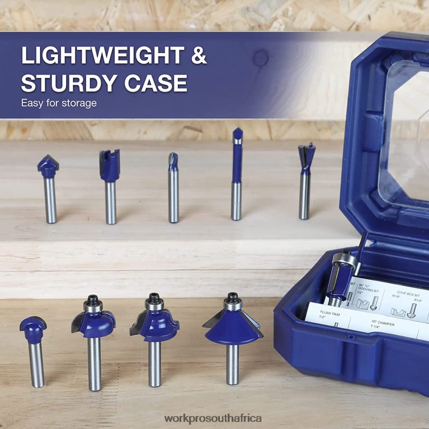 ZA WORKPRO 15 Pcs Router Bits Set, 1/4-Inch Shank Tungsten Carbide Router Bits Morden 4B8V2T130 Tool
