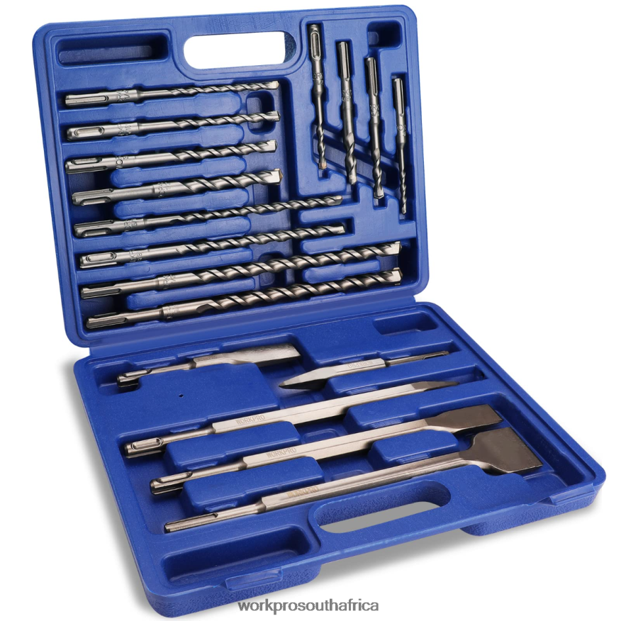 ZA WORKPRO 17 Pcs SDS-Plus Rotary Hammer Drill Bits and Chisel Set Helpful 4B8V2T199 Tool