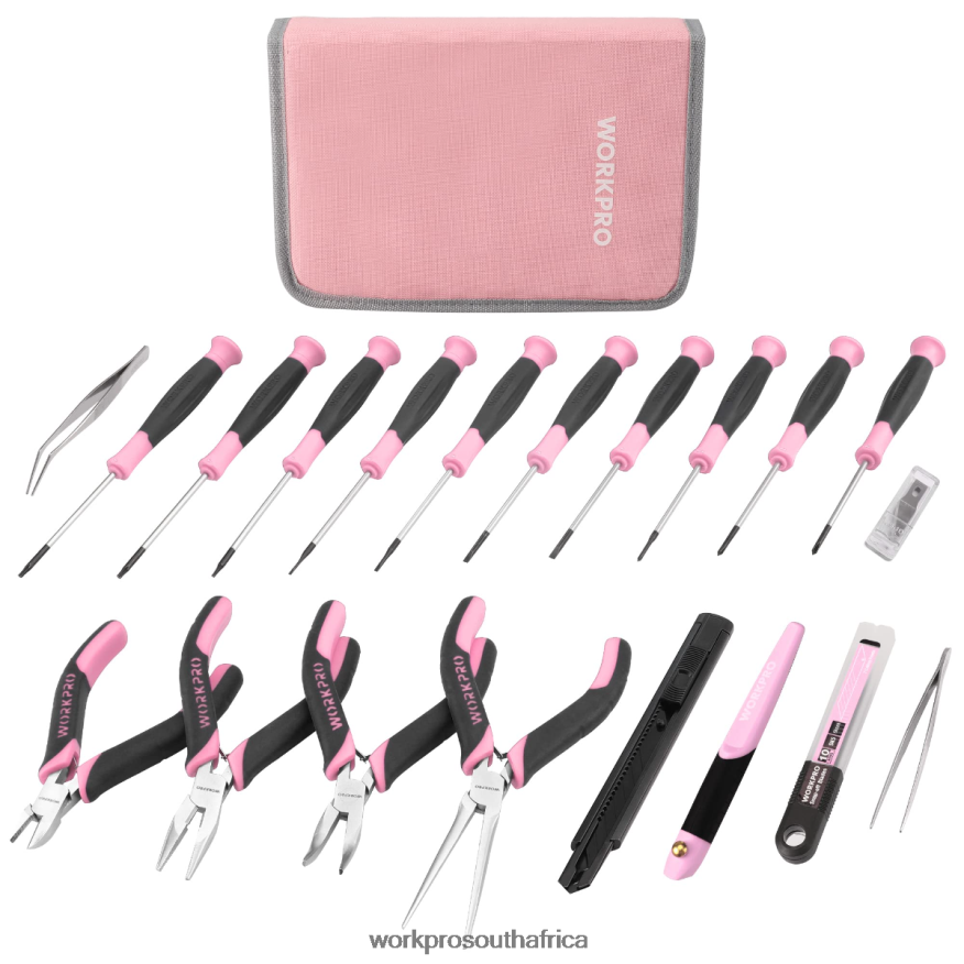ZA WORKPRO 33 Pcs Precision Repair Tool Set Includes Pliers Set Pink/Blue 4B8V2T257 Tool