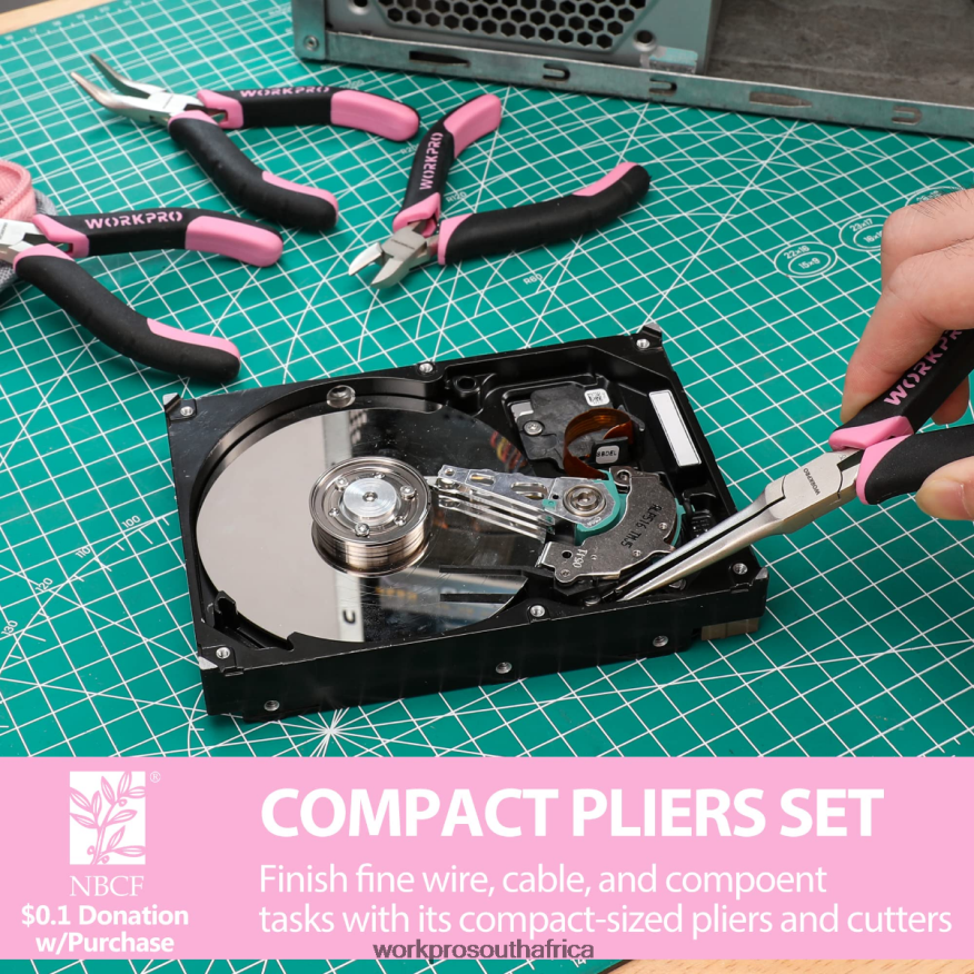ZA WORKPRO 33 Pcs Precision Repair Tool Set Includes Pliers Set Pink/Blue 4B8V2T257 Tool