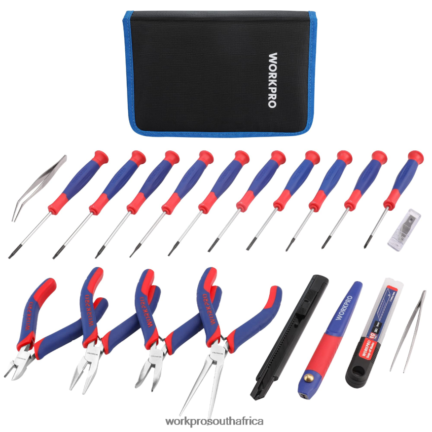 ZA WORKPRO 33 Pcs Precision Repair Tool Set Includes Pliers Set Pink/Blue 4B8V2T257 Tool