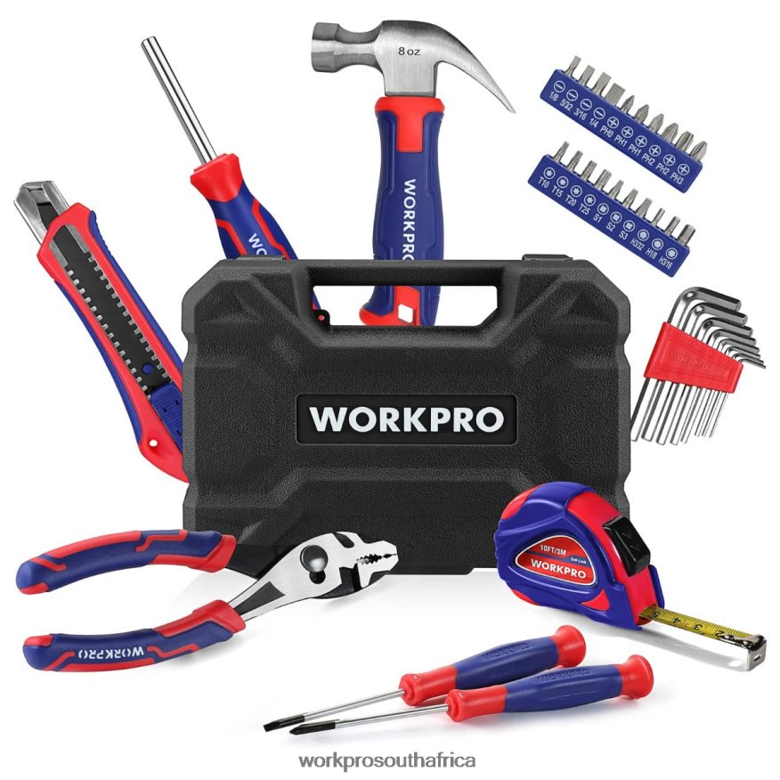 ZA WORKPRO 35 Pcs Household Tools Set with Storage Toolbox Pink/Blue 4B8V2T246 Tool