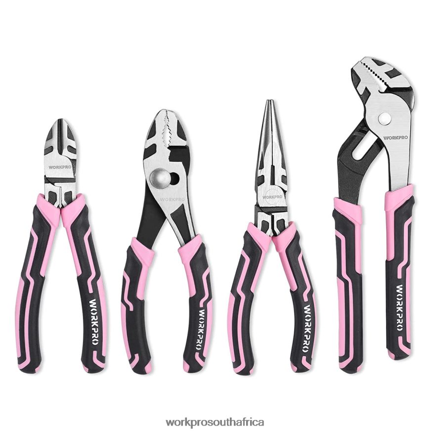 ZA WORKPRO 4 Pcs Pliers Set Pink 4B8V2T251 Tool