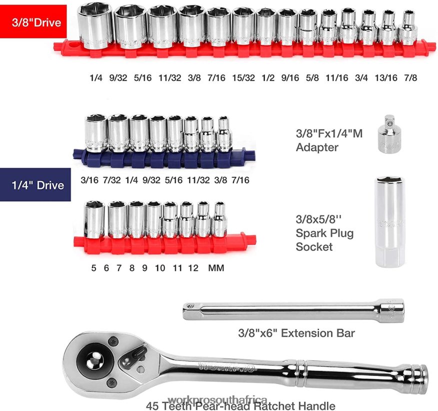 ZA WORKPRO 87 PcsMechanics Tool Set, Hand Tools Kit with Storage Tool Box Morden 4B8V2T305 Tool