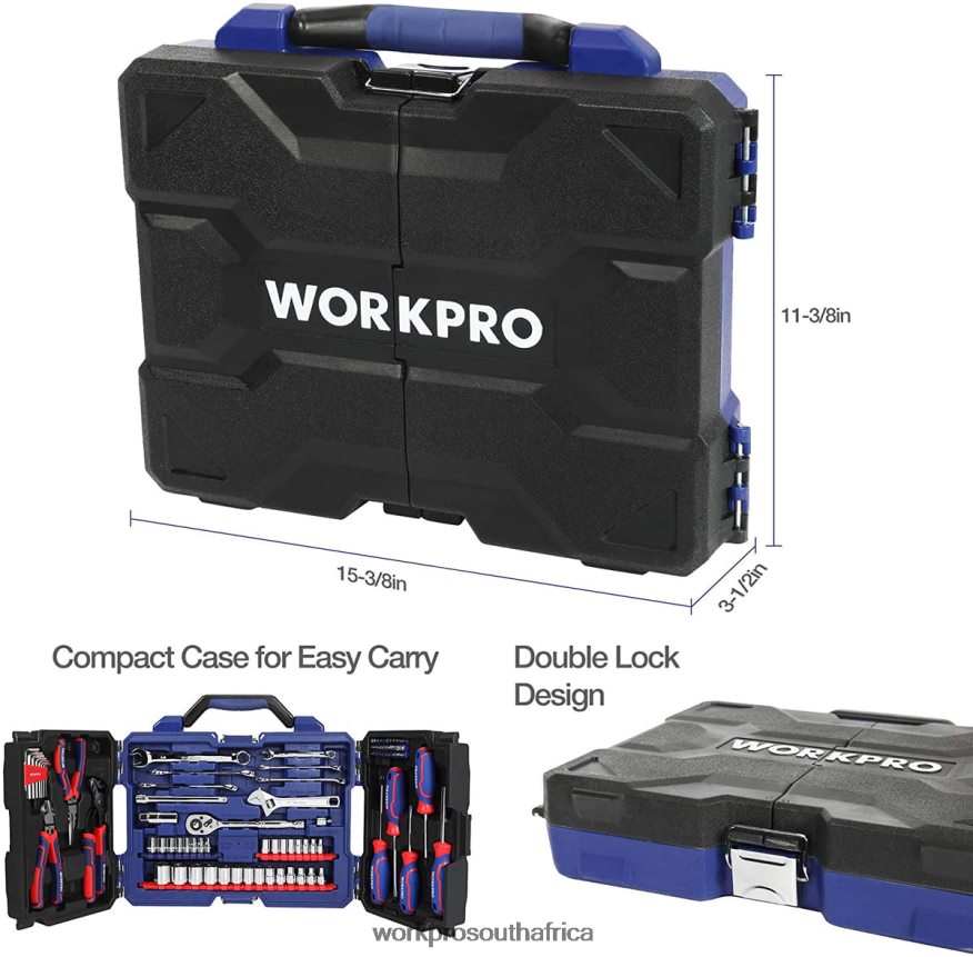 ZA WORKPRO 87 PcsMechanics Tool Set, Hand Tools Kit with Storage Tool Box Morden 4B8V2T305 Tool