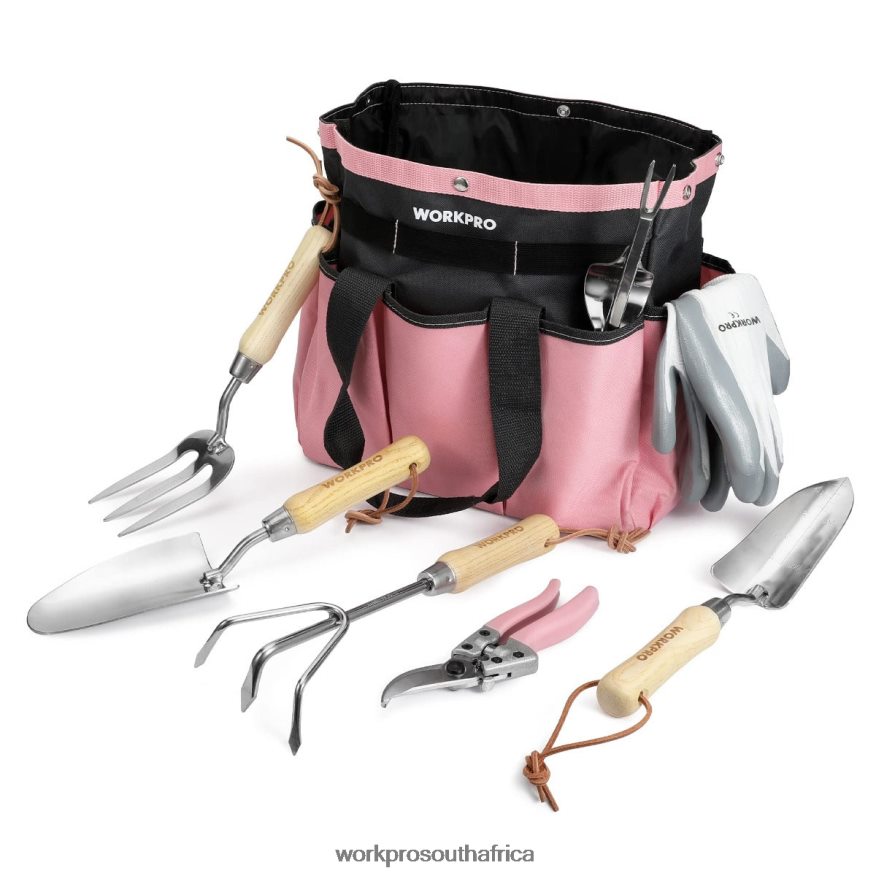 ZA WORKPRO Garden Tools 7 Pcs Set, Stainless Steel Heavy Duty Gardening Tools Pink 4B8V2T252 Tool