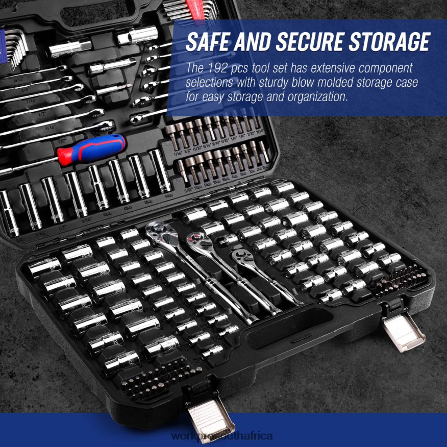 ZA WORKPRO Mechanic Tool Set, 192 Pcs Socket Wrench Set with Storage Case Useful 4B8V2T311 Tool