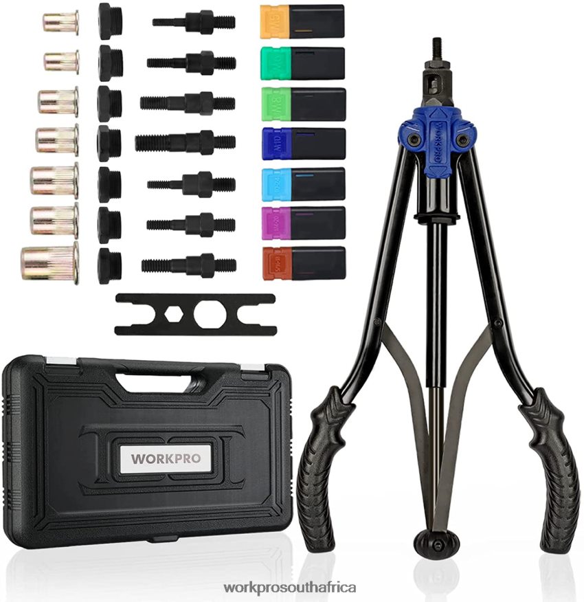 ZA WORKPRO Rivet Nut Tool 70pcs Rivet Nuts and Carry Case Threaded Hand Nutsert Tool Kit Helpful 4B8V2T309 Tool