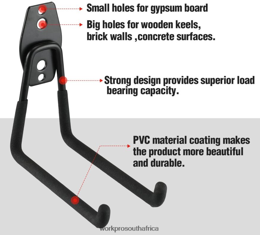 ZA WORKPRO 12 Pcs Garage Hook Set, Heavy Duty Steel Garage Hangers, Utility Wall Mount Hooks, Tool Hangers for Bikes, Garden Tools, Ladders and Bulky Items Useful 4B8V2T133 Tool