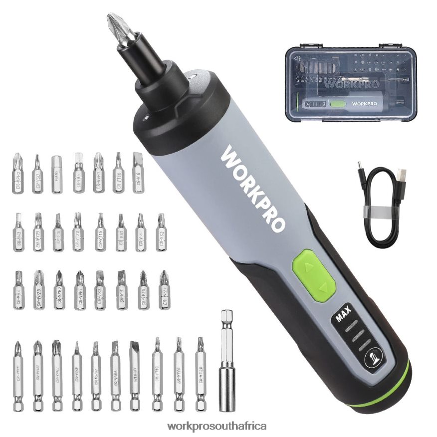 ZA WORKPRO 4V Electric Screwdriver, Rechargeable Cordless Screwdriver Set with LED Light Useful 4B8V2T232 Tool