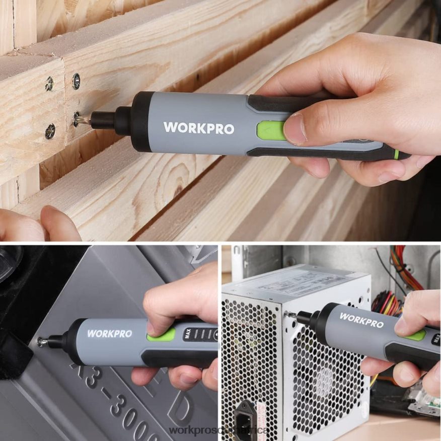 ZA WORKPRO 4V Electric Screwdriver, Rechargeable Cordless Screwdriver Set with LED Light Useful 4B8V2T232 Tool