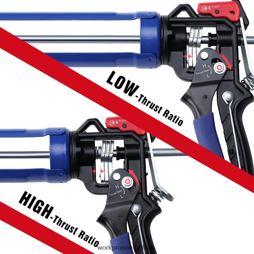 ZA WORKPRO Adjustable Thrust Ratio Caulking Gun for Standard Caulk tubes Helpful 4B8V2T135 Tool