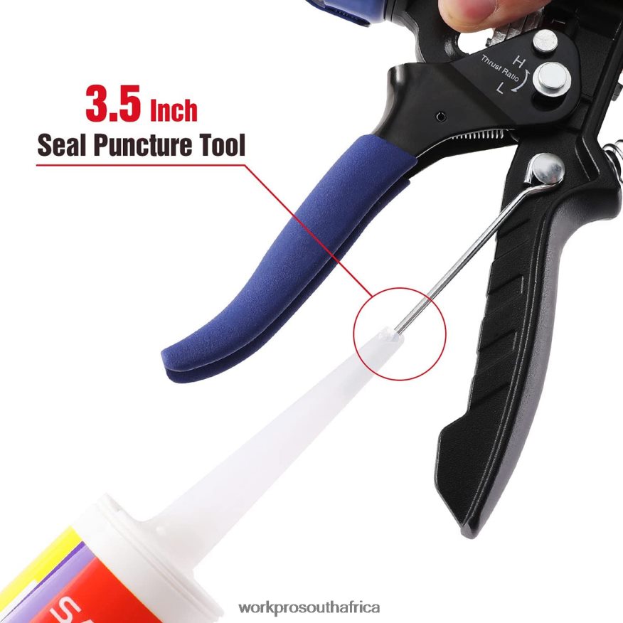 ZA WORKPRO Adjustable Thrust Ratio Caulking Gun for Standard Caulk tubes Helpful 4B8V2T135 Tool