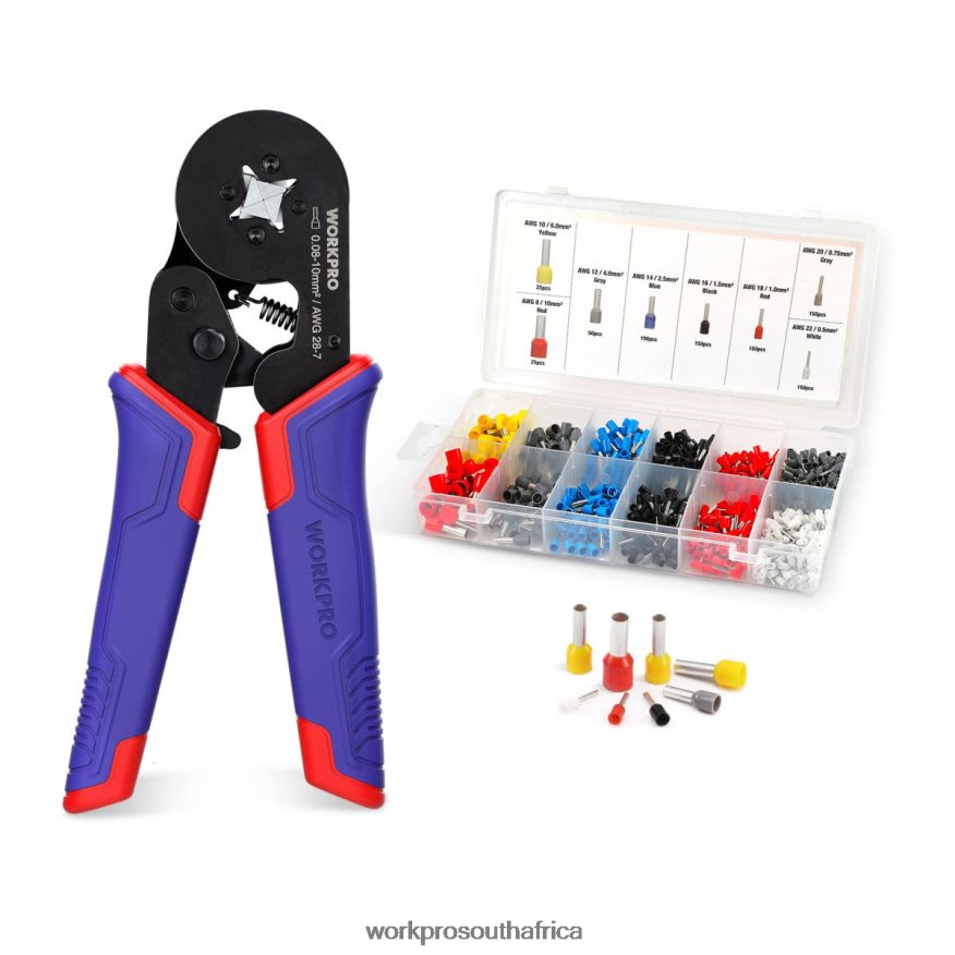 ZA WORKPRO Ferrule Crimping Tool Kit, AWG 28-7 Self-adjustable Ratchet Wire Crimping Tool Morden 4B8V2T161 Tool