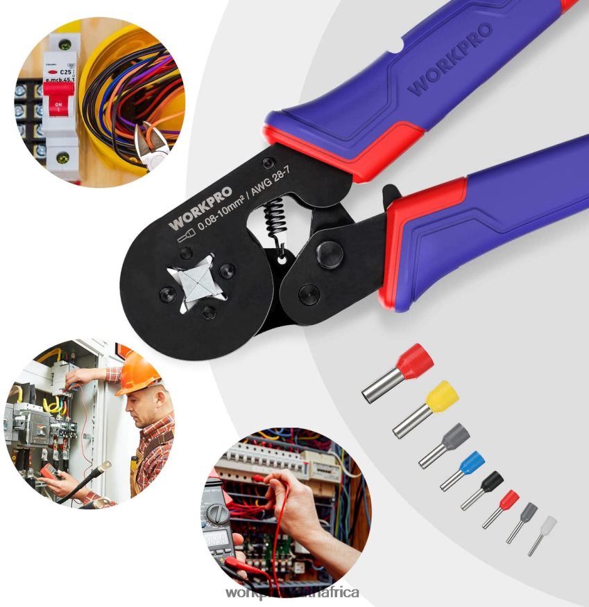 ZA WORKPRO Ferrule Crimping Tool Kit, AWG 28-7 Self-adjustable Ratchet Wire Crimping Tool Morden 4B8V2T161 Tool