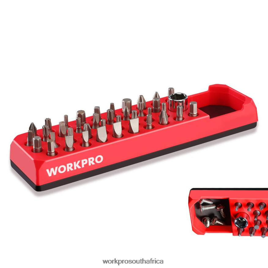 ZA WORKPRO Magnetic Hex 39 Hole Screwdriver Drill Bit Organizer for 1/4 Inch Hex Bit & Drive Bit Adapter Red/Blue 4B8V2T132 Tool