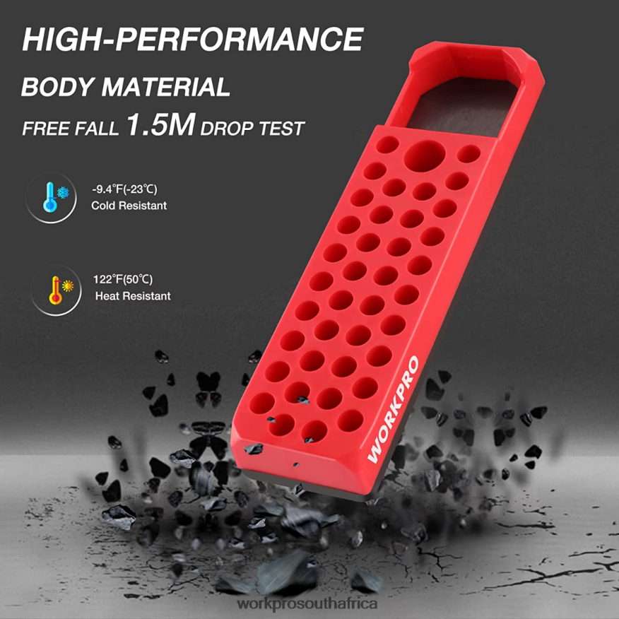 ZA WORKPRO Magnetic Hex 39 Hole Screwdriver Drill Bit Organizer for 1/4 Inch Hex Bit & Drive Bit Adapter Red/Blue 4B8V2T132 Tool