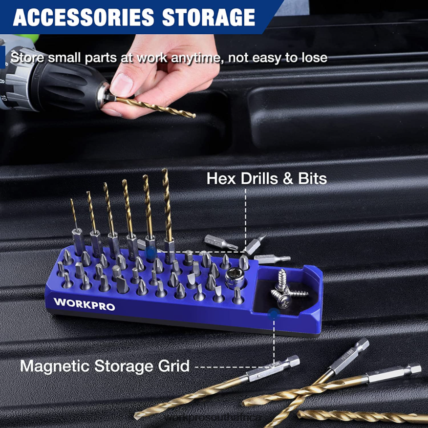 ZA WORKPRO Magnetic Hex 39 Hole Screwdriver Drill Bit Organizer for 1/4 Inch Hex Bit & Drive Bit Adapter Red/Blue 4B8V2T132 Tool