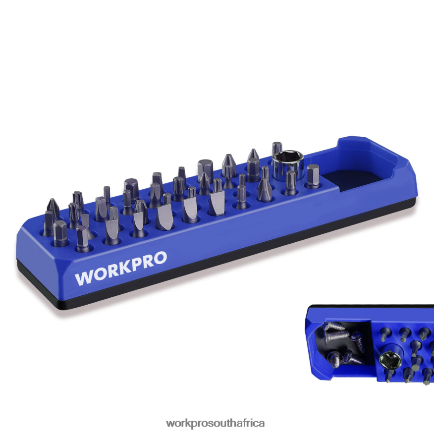 ZA WORKPRO Magnetic Hex 39 Hole Screwdriver Drill Bit Organizer for 1/4 Inch Hex Bit & Drive Bit Adapter Red/Blue 4B8V2T132 Tool