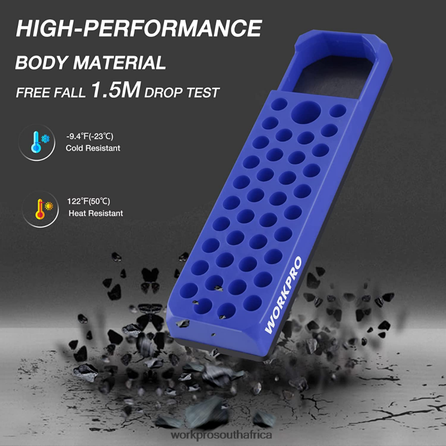 ZA WORKPRO Magnetic Hex 39 Hole Screwdriver Drill Bit Organizer for 1/4 Inch Hex Bit & Drive Bit Adapter Red/Blue 4B8V2T132 Tool