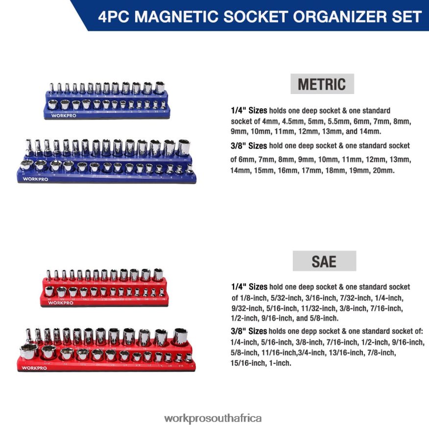 ZA WORKPRO Magnetic Receptacle Organizer Set of 4 Morden 4B8V2T134 Tool