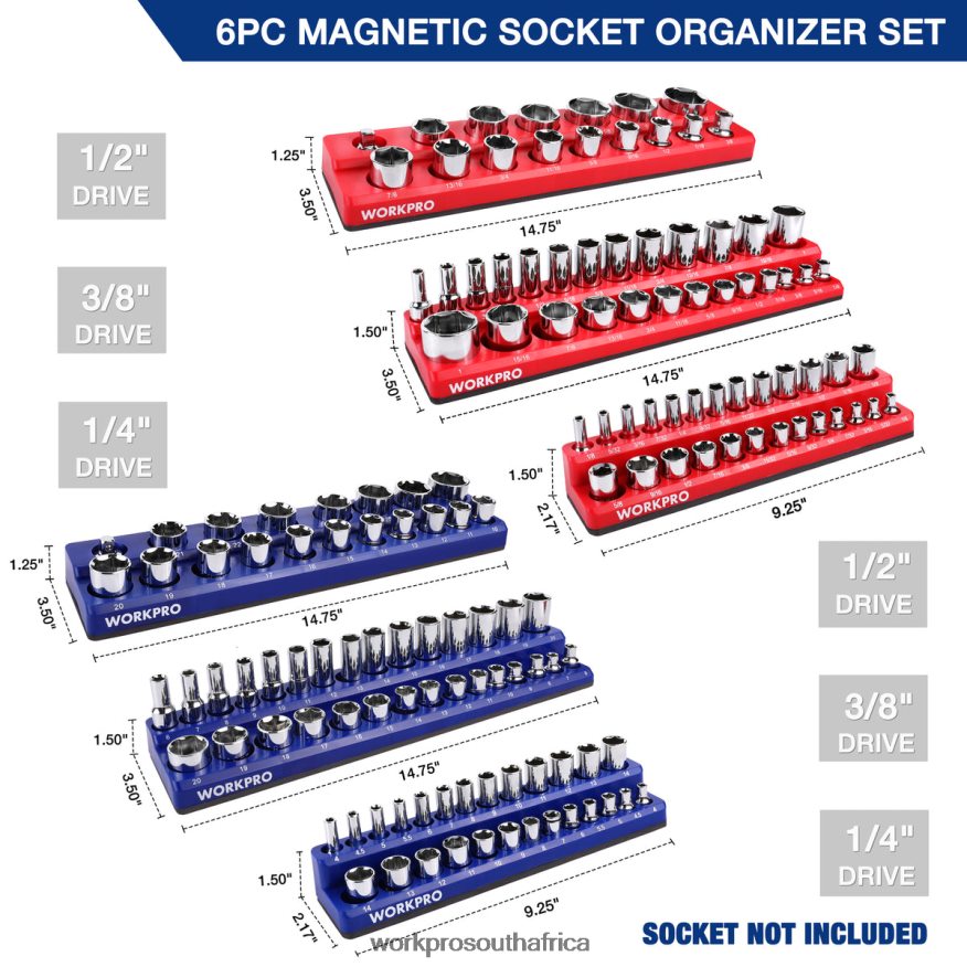 ZA WORKPRO Magnetic Receptacle Organizer Set of 6 Morden 4B8V2T126 Tool