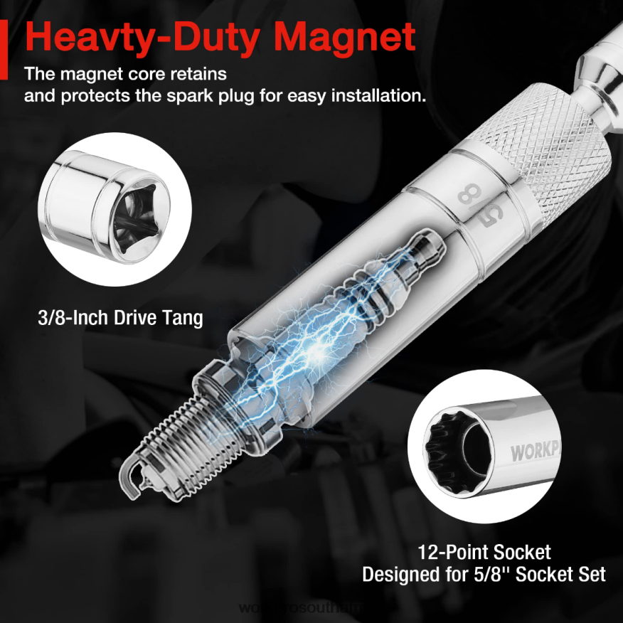 ZA WORKPRO Magnetic Swivel Spark Plug With Thin Wall Socket Helpful 4B8V2T147 Tool