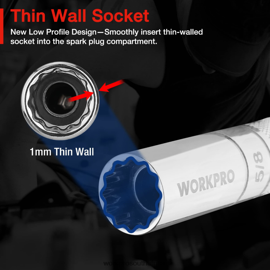 ZA WORKPRO Magnetic Swivel Spark Plug With Thin Wall Socket Helpful 4B8V2T147 Tool