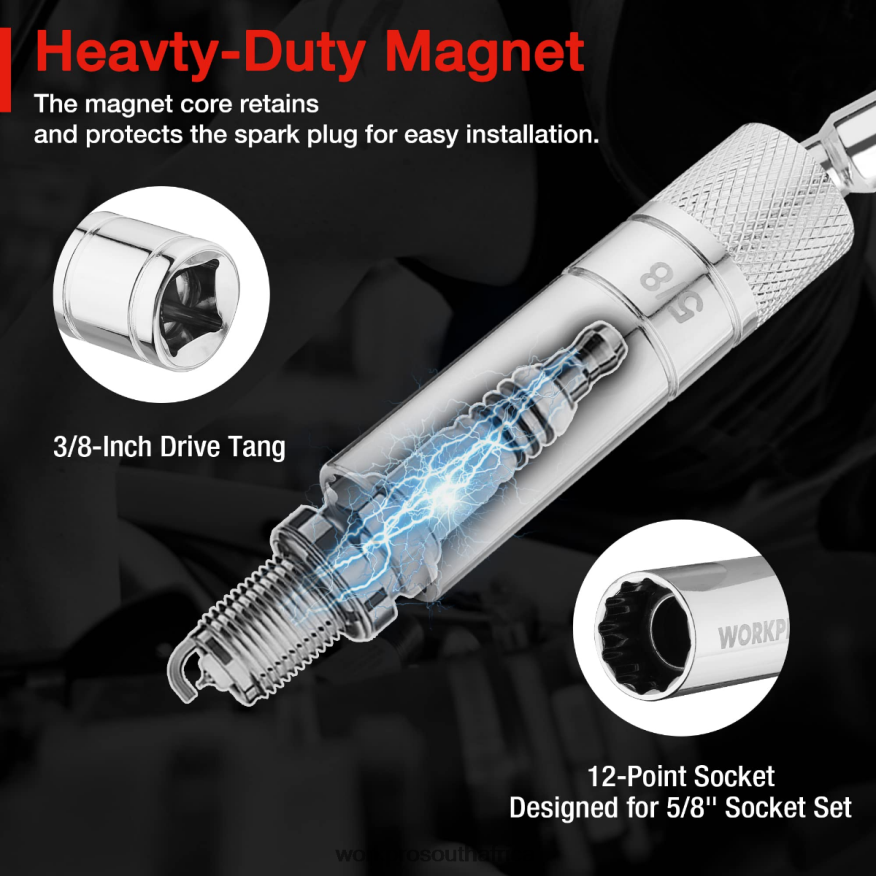 ZA WORKPRO Magnetic Swivel Spark Plug With Thin Wall Socket Morden 4B8V2T146 Tool