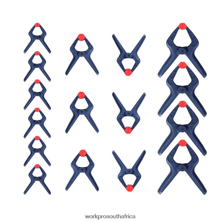ZA WORKPRO 16 Pcs Nylon Spring Clamp Set for Woodworking Photography Studios and DIY Works Blue 4B8V2T119 Tool