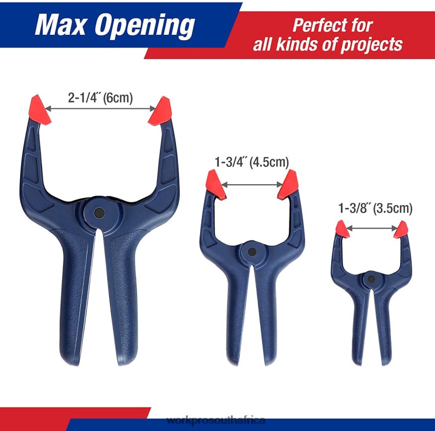 ZA WORKPRO 16 Pcs Nylon Spring Clamp Set for Woodworking Photography Studios and DIY Works Blue 4B8V2T119 Tool