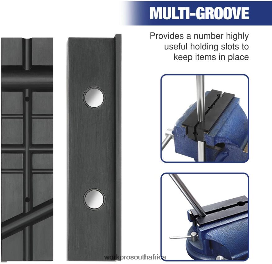 ZA WORKPRO 2-Pair Vise Jaw Pads, Magnetic Vise Jaw Covers Protectors, Multi-Groove Jaw Pads, and Aluminum Pads Set Morden 4B8V2T117 Tool
