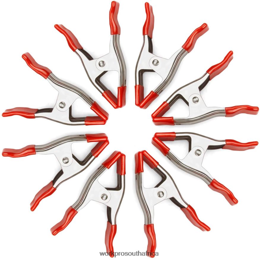ZA WORKPRO 8 Pcs Metal Spring Clamps Nickel-plated Steel Heavy Duty Clamp Set 6-5/16 Inch for Woodworking Gripping Camping Photo Studios New 4B8V2T122 Tool