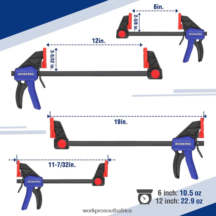 ZA WORKPRO Bar Clamps for Woodworking, 150/300lbs CAP New 4B8V2T121 Tool