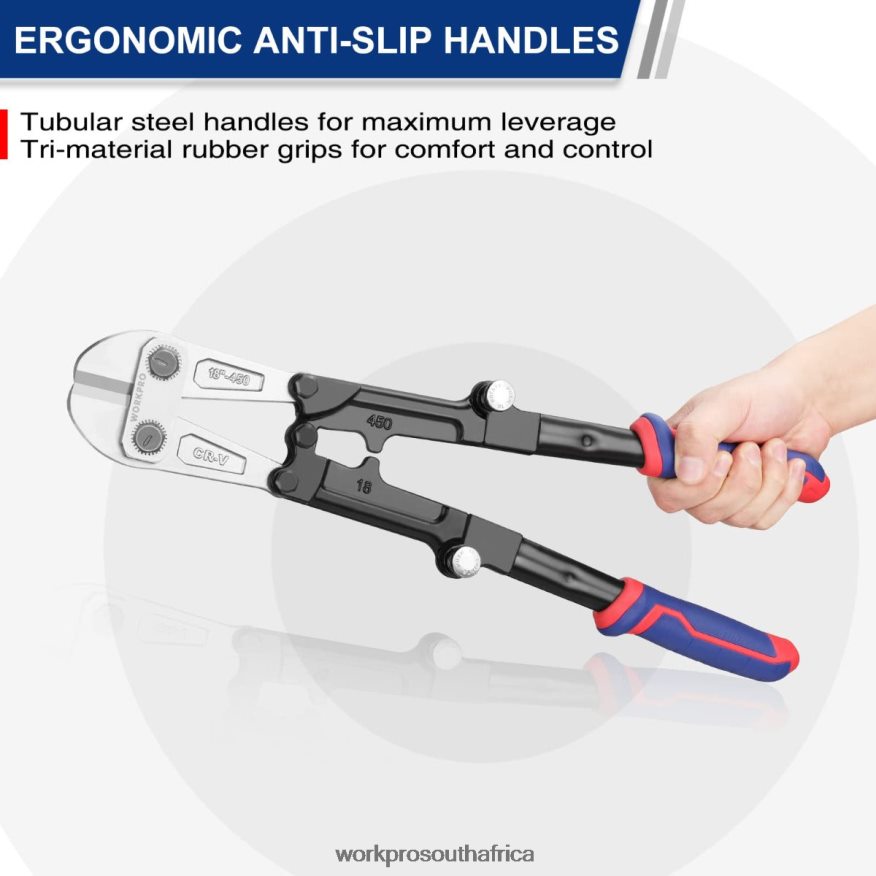 ZA WORKPRO 14/18 Inch Bolt Cutter, Tri-Material Handle with Comfort Grip New 4B8V2T156 Tool