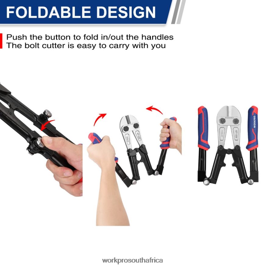 ZA WORKPRO 14/18 Inch Bolt Cutter, Tri-Material Handle with Comfort Grip New 4B8V2T156 Tool