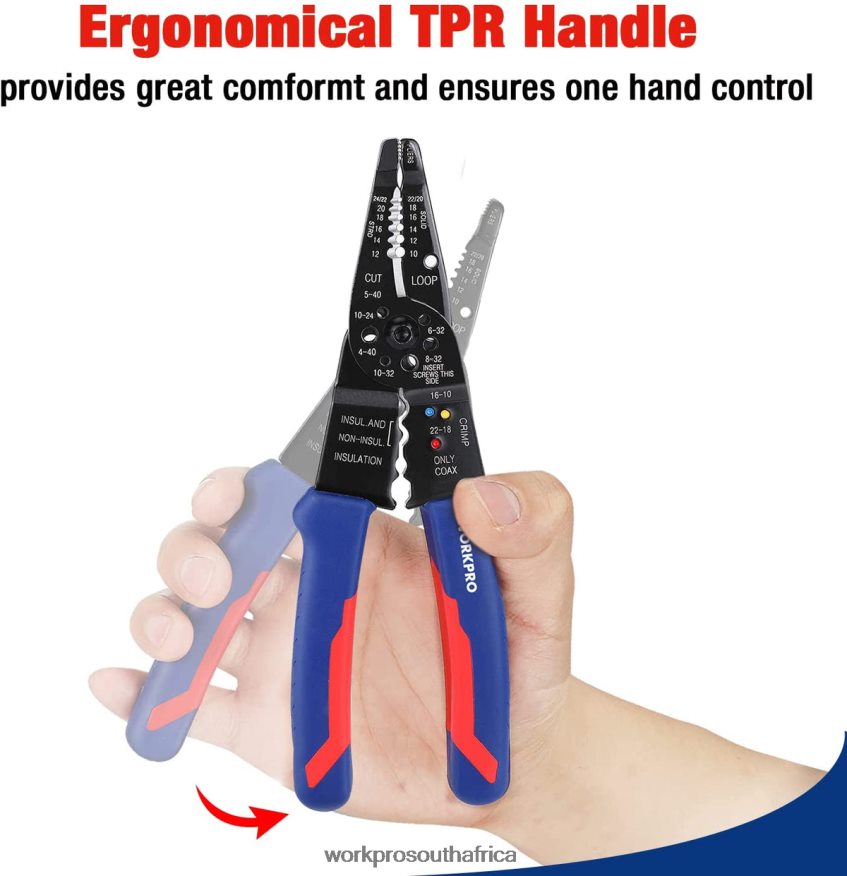 ZA WORKPRO 8-Inch Wire Stripper, Multi-Tool Wire Cutter for Stripping, Cutting and Crimping Useful 4B8V2T158 Tool