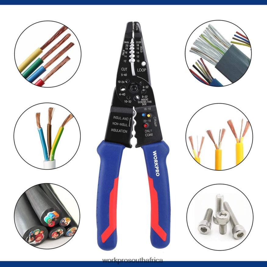 ZA WORKPRO 8-Inch Wire Stripper, Multi-Tool Wire Cutter for Stripping, Cutting and Crimping Useful 4B8V2T158 Tool