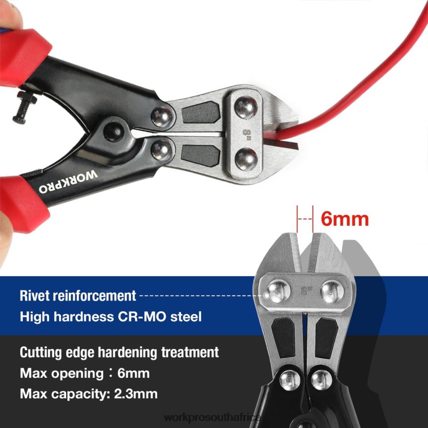 ZA WORKPRO Mini Bolt Cutter 8-inch/210mm, CR-MO Small Bolt Cutter Morden 4B8V2T157 Tool