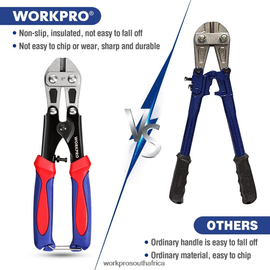 ZA WORKPRO Mini Bolt Cutter 8-inch/210mm, CR-MO Small Bolt Cutter Morden 4B8V2T157 Tool