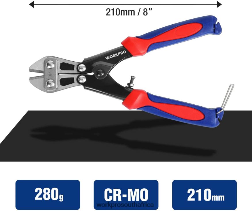 ZA WORKPRO Mini Bolt Cutter 8-inch/210mm, CR-MO Small Bolt Cutter Morden 4B8V2T157 Tool