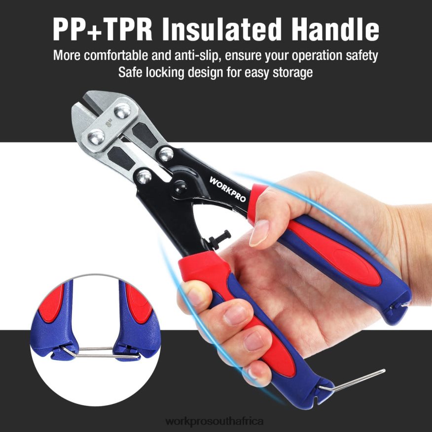 ZA WORKPRO Mini Bolt Cutter 8-inch/210mm, CR-MO Small Bolt Cutter Morden 4B8V2T157 Tool